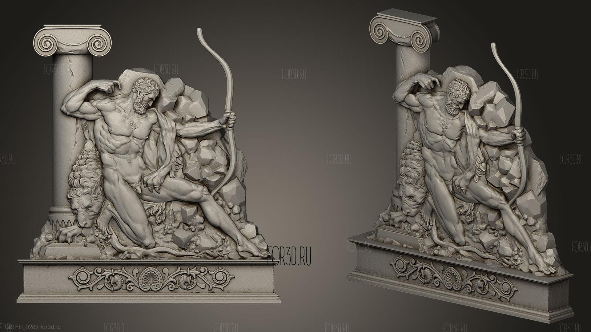 Hercules with bow | 3d stl model for CNC